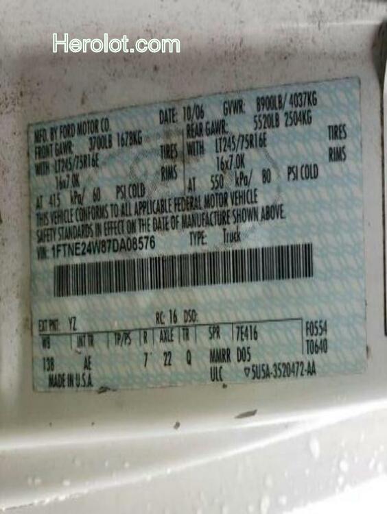 null white cargo va gas 1FTNE24W87DA08576 photo #3
