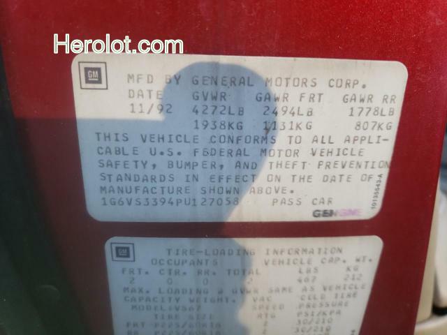 null burgundy converti gas 1G6VS3394PU127058 photo #3