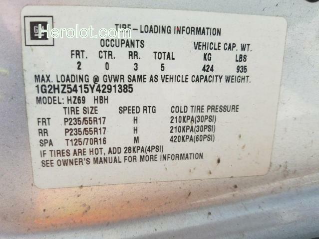 null silver sedan 4d gas 1G2HZ5415Y4291385 photo #3