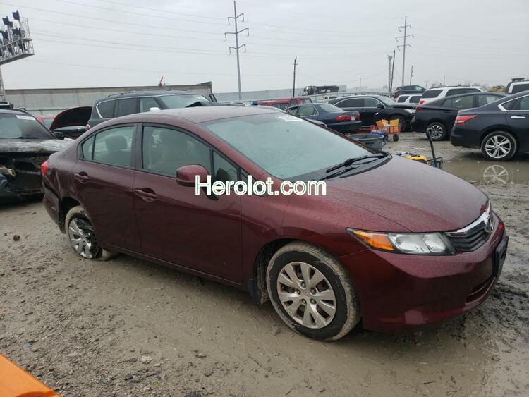 HONDA CIVIC LX 2012 maroon  gas  69882282 19XFB2F57CE074854 19XFB2F57CE074854 photo #1