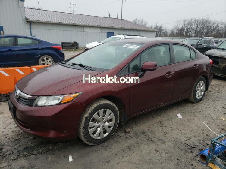 HONDA CIVIC LX 2012 maroon  gas  69882282 19XFB2F57CE074854 19XFB2F57CE074854 photo #3