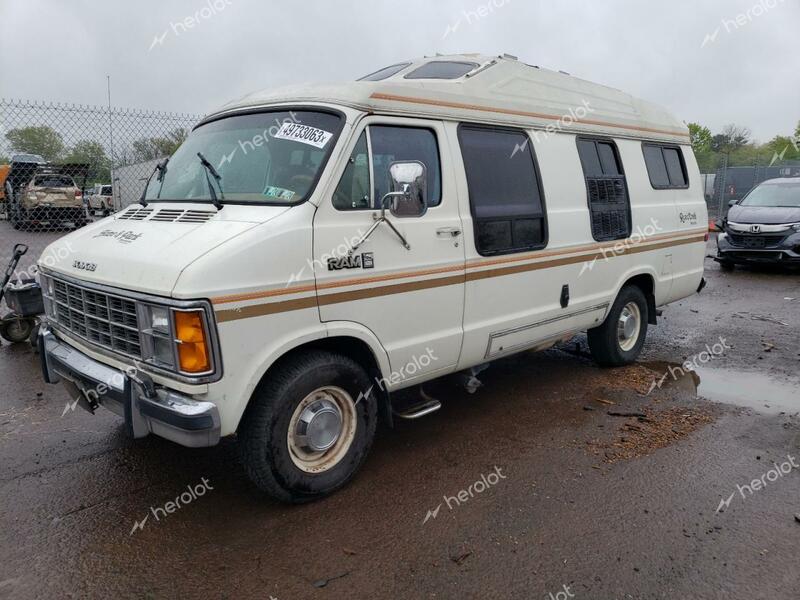 DODGE RAM VAN B2 1985 white cargo va gas  49733063 2B7HB23T6FK259078 2B7HB23T6FK259078 photo #1