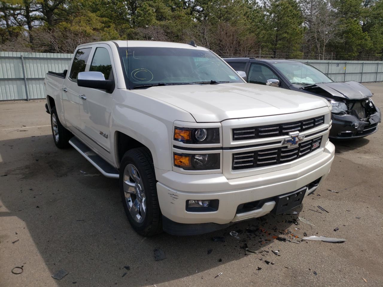 CHEVROLET SILVERADO 2015 white crew pic gas 3GCUKSEC9FG367901 photo #1