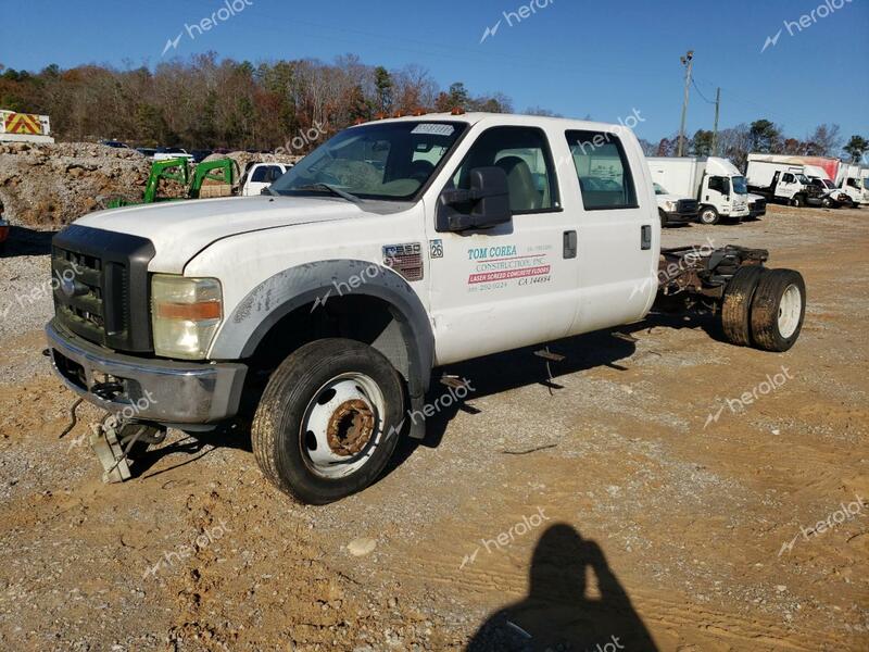 FORD F550 SUPER 2008 white crew cha diesel 1FDAW56R48EB59152 photo #1