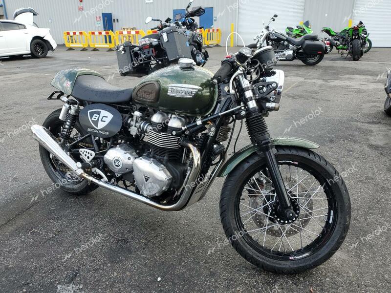 TRIUMPH MOTORCYCLE THRUXTON 2013 green road/str gas SMT920K1XDT573131 photo #1