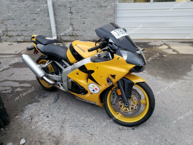 KAWASAKI ZX600 J1 2001 yellow racer gas JKAZX4J151A036791 photo #1