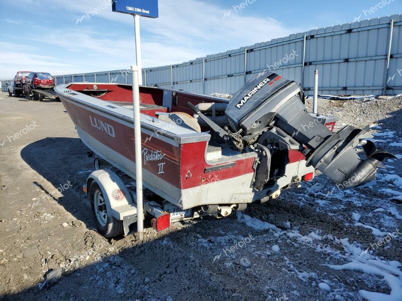 LUND BOAT W/TRL 1990 maroon   LUN50147L990 photo #4