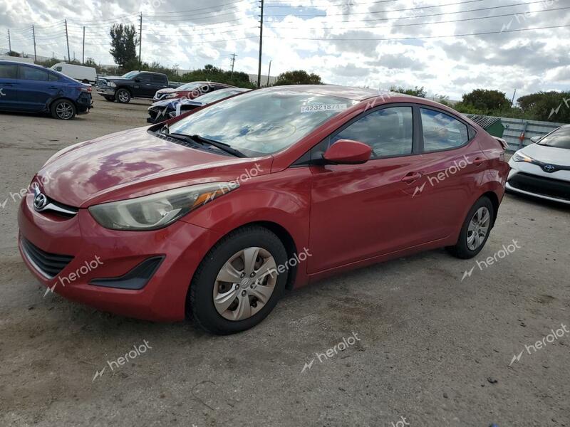 HYUNDAI ELANTRA 2016 burgundy  gas KMHDH4AE8GU633663 photo #1