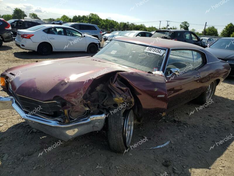 CHEVROLET CHEVELLE 1972 burgundy   1C37H2B560539 photo #1