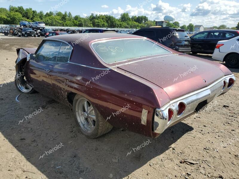 CHEVROLET CHEVELLE 1972 burgundy   1C37H2B560539 photo #3