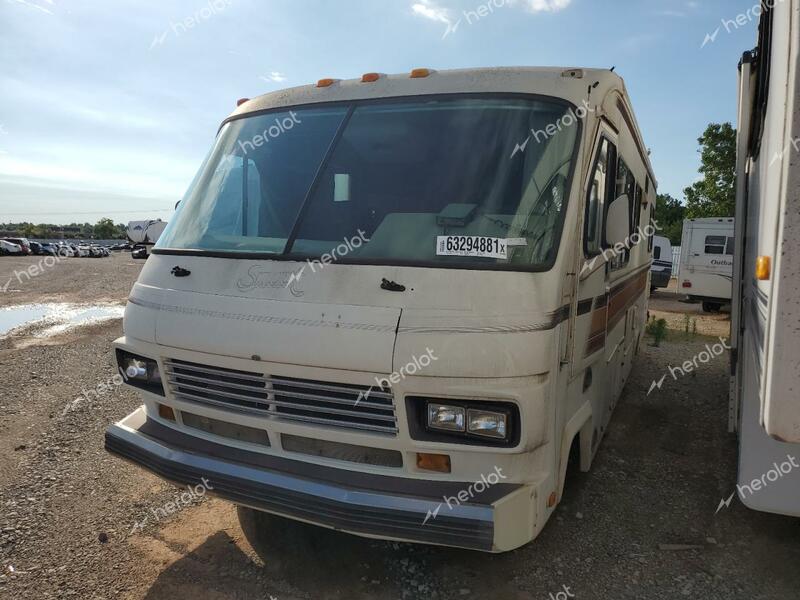 GMC MOTOR HOME 1992 white motorize gas 1GDKP37N5L3502928 photo #3