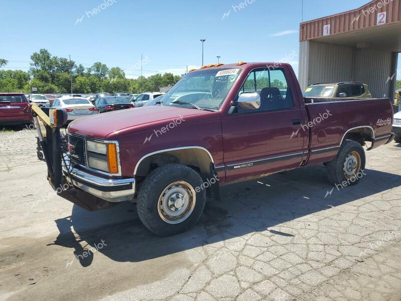 GMC SIERRA K15 1993 burgundy pickup gas 1GTEK14K2PZ543759 photo #1