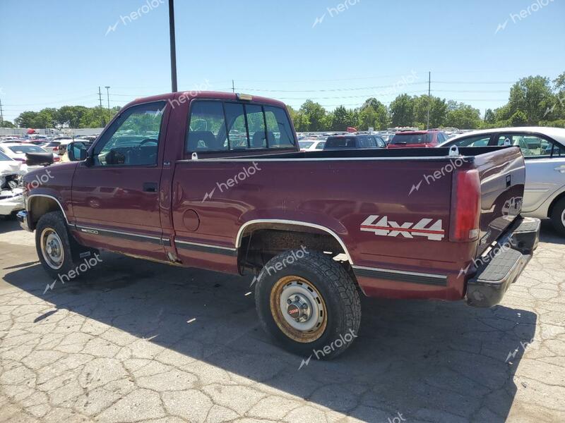 GMC SIERRA K15 1993 burgundy pickup gas 1GTEK14K2PZ543759 photo #3