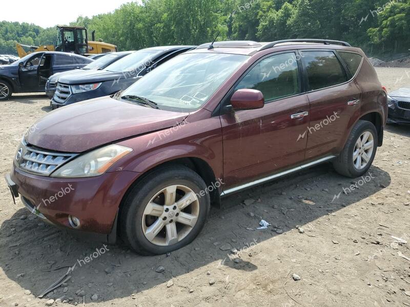 NISSAN MURANO SL 2007 burgundy  gas JN8AZ08WX7W605576 photo #1