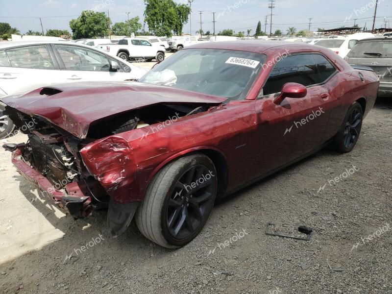 DODGE CHALLENGER 2019 burgundy  gas 2C3CDZBTXKH659607 photo #1