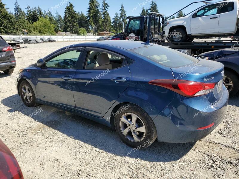 HYUNDAI ELANTRA SE 2014 blue  gas KMHDH4AE0EU061792 photo #3