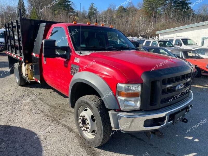 FORD F550 SUPER 2008 red chassis diesel 1FDAF57R68EA15438 photo #1