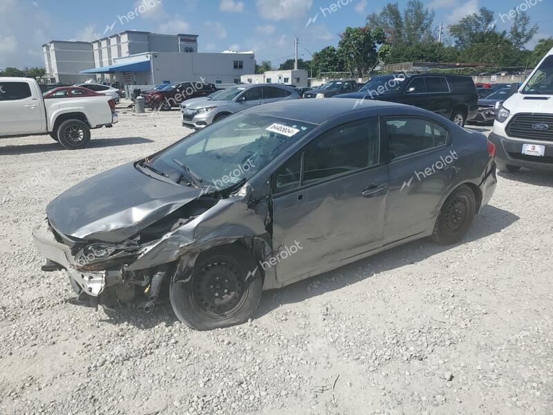 HONDA CIVIC LX 2012 gray sedan 4d gas 2HGFB2F57CH322221 photo #1