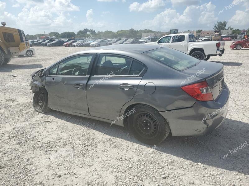 HONDA CIVIC LX 2012 gray sedan 4d gas 2HGFB2F57CH322221 photo #3