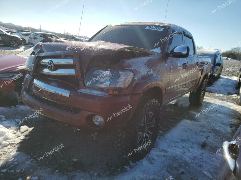 TOYOTA TUNDRA DOU 2006 maroon crew pic gas 5TBET34116S540957 photo #1