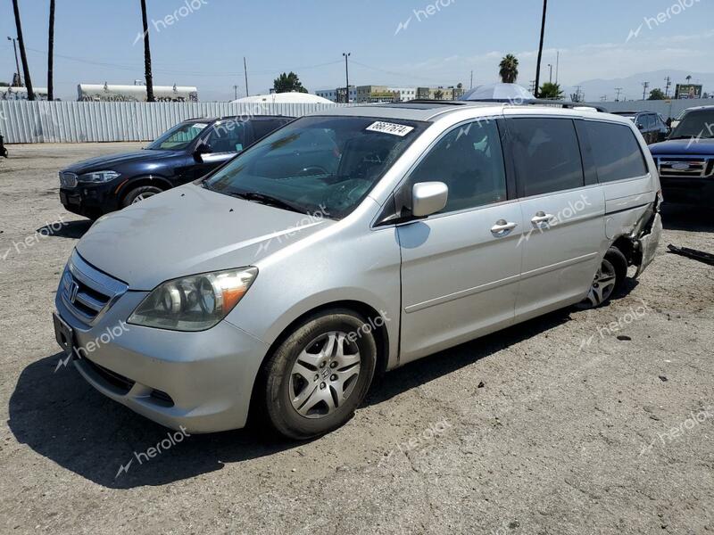 HONDA ODYSSEY EX 2007 silver  gas 5FNRL38777B404765 photo #1