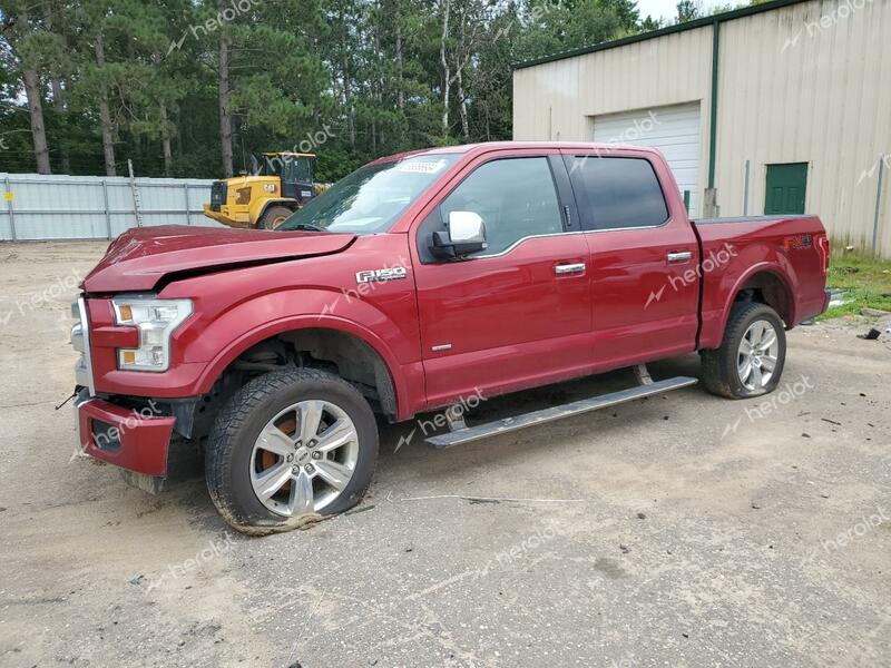 FORD F150 SUPER 2015 red crew pic gas 1FTEW1EG8FFC19486 photo #1