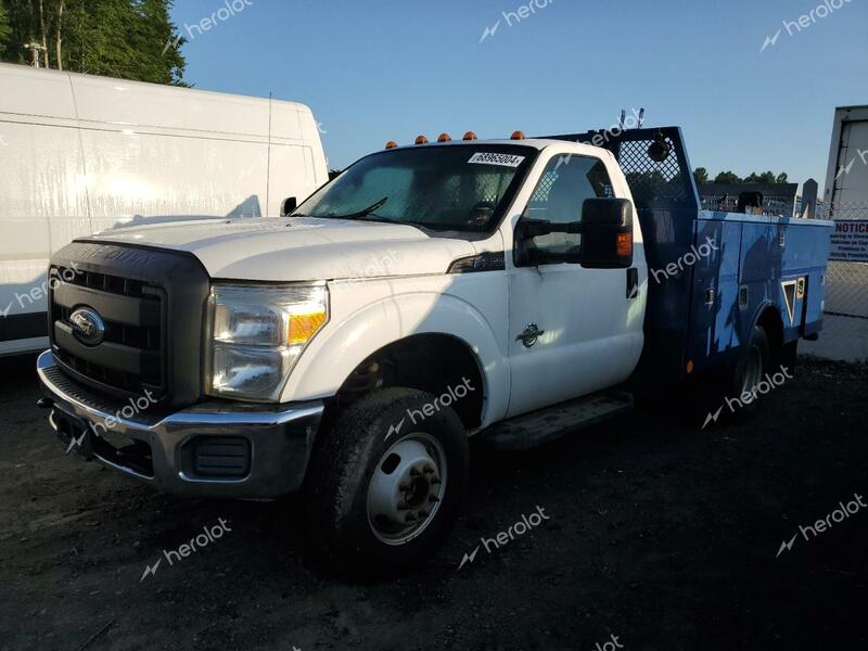 FORD F350 SUPER 2011 white chassis diesel 1FDRF3HT5BEC54567 photo #1