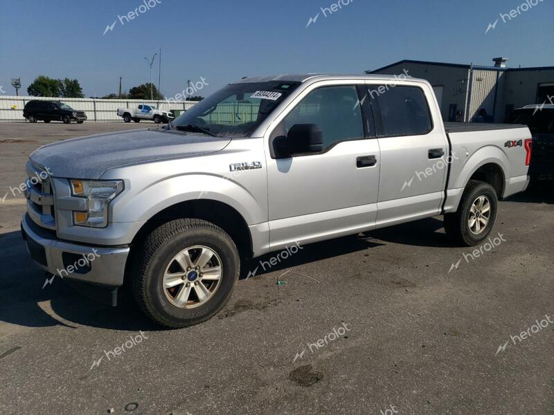 FORD F150 SUPER 2017 silver crew pic gas 1FTEW1EF5HFA87698 photo #1