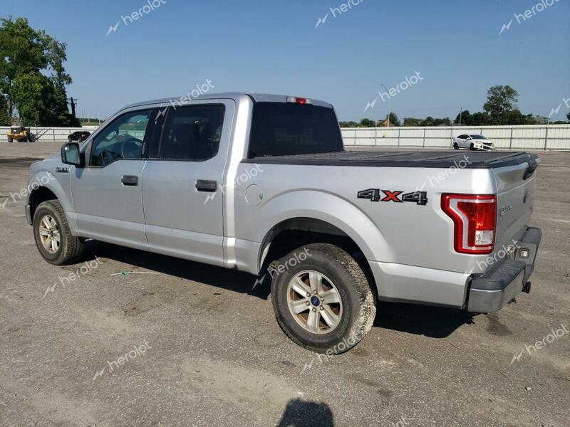 FORD F150 SUPER 2017 silver crew pic gas 1FTEW1EF5HFA87698 photo #3