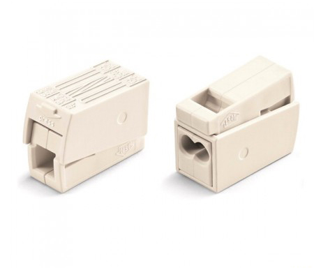 WAGO Клемма для светильников "проходная": 2 однопровол. (Медь/Al), 1 многопр. медный(!) проводник (упаковка) 224-122