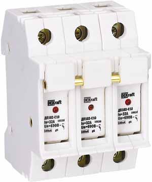 Купить Dekraft Держатель предохр. типа C10 со светодиодной индикацией срабатывания