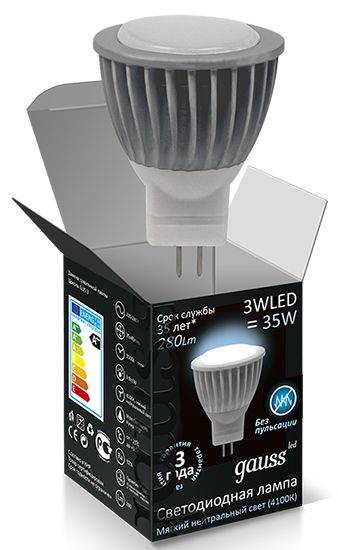 Купить Gauss Лампа MR11 3W 300lm 4100K GU4 LED 132517203