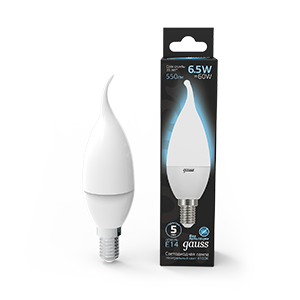 Gauss Лампа Свеча на ветру 6.5W 550lm 4100K E14 LED 104101207