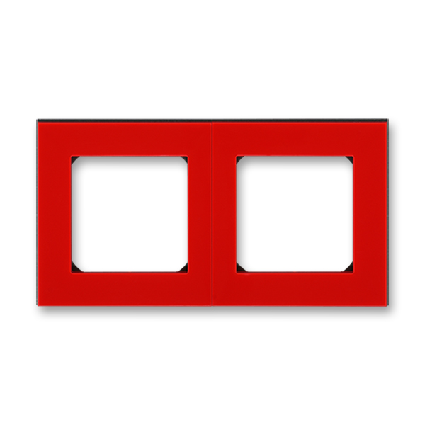 ABB EPJ Levit красный / дымчатый чёрный Рамка 2 поста 2CHH015020A6065