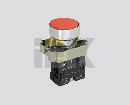 Купить IEK LAY5 Кнопка управления LAY5-BA41 без подсветки красная 1з