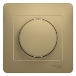 Купить Systeme Electric Glossa Титан Светорегулятор (диммер) поворотный, 300Вт (в сборе с рамкой)