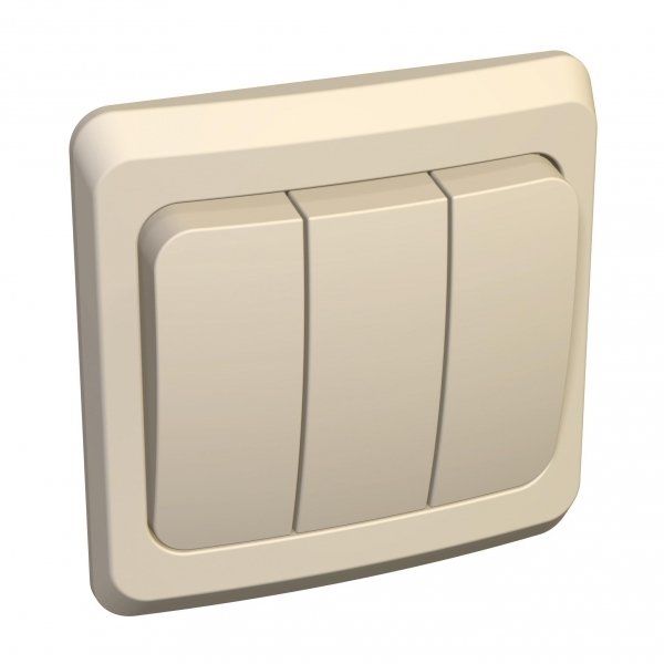 Systeme Electric Этюд Крем Выключатель 3-клавишный