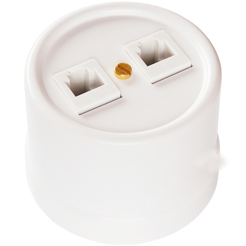 BIRONI Лизетта Пластик Белый Розетка 2-ая RJ45 B1-302-21