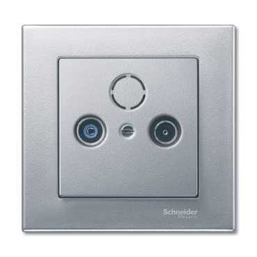 Купить SE Merten SM Алюминий Накладка розетки TV-FM/TV-FM-SAT MTN297560