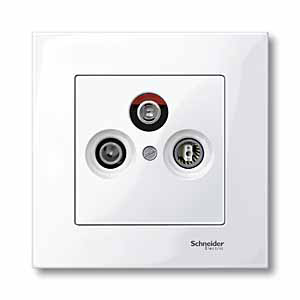 Купить SE Merten SM Бел глянец Накладка розетки TV-FM/TV-FM-SAT MTN296719