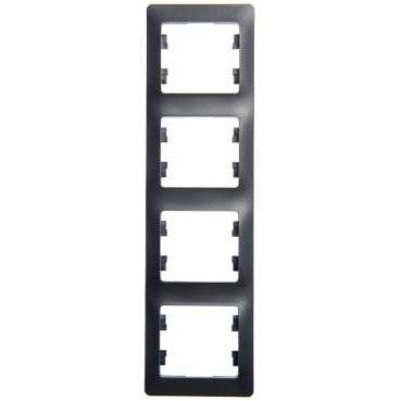 Купить Systeme Electric Glossa Антрацит Рамка 4-ая, вертикальная