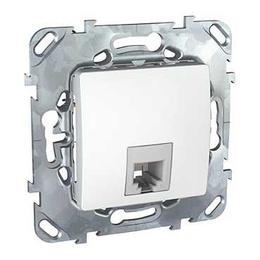 Купить SE Unica Белый Розетка ТЛФ 1-ая 4 контакта MGU5.492.18ZD