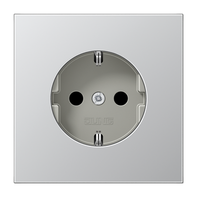 JUNG LS 990 Алюминий Розетка с/з безвинт. зажим AL1520