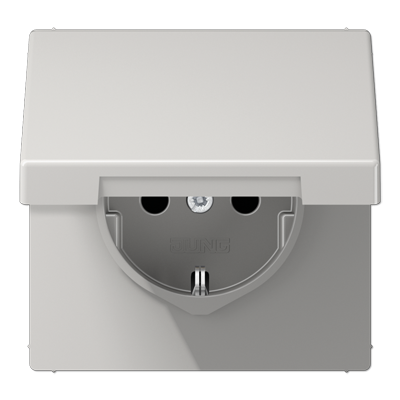 JUNG SCHUKO розетка с крышкой, светло-серый LS1520BFKLLG