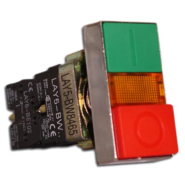 Купить IEK LAY5 Кнопка управления LAY5-BW8465 I-O сдвоенная с подсветкой