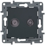 Купить Legrand Etika Антрацит Розетка TV/SAT 2-х кабельная 672657
