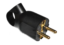 Купить Legrand Элиум Черный Вилка 2Р+З, 16А, кабель мах 3х2.5, пластик 050194