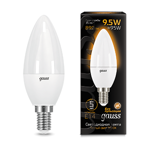 Gauss Лампа Свеча 9.5W 890lm 3000К E14 LED 103101110