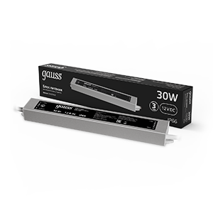 Gauss Блок питания для светодиодной ленты пылевлагозащищенный 30W 12V IP66 202023030