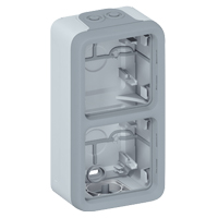 Купить Legrand Plexo Серый Монтажная коробка 2-ая для наружного монтажа,вертикальная,IP55 069661